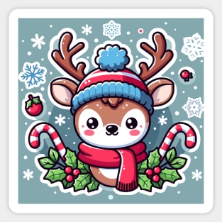 Cute Deer Christmas Sticker